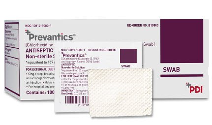 PDI Prevantics Antiseptic Pad-Antiseptic Prep Pad Prevantics 3.15% / 70% Strength CHG (Chlorhexidine Gluconate) / Isopropyl Alcohol Individual Packet NonSterile