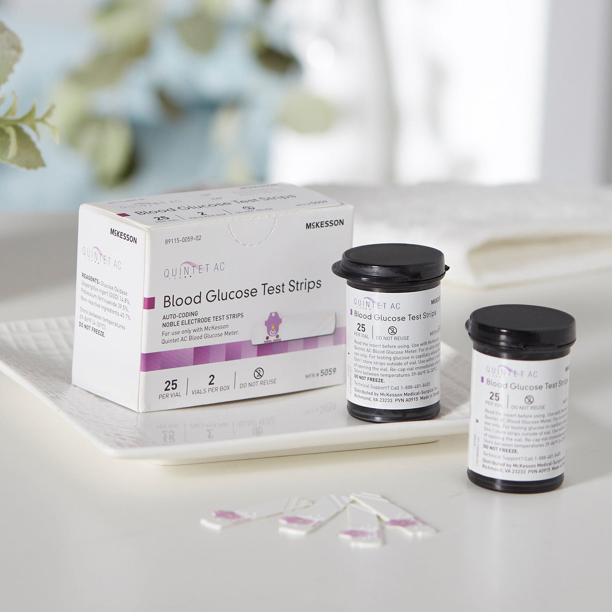 Quintet AC® Blood Glucose Test Strips - Diagnostic Instruments and Supplies>Diabetes Monitoring>Glucose Meter Test Strips...
