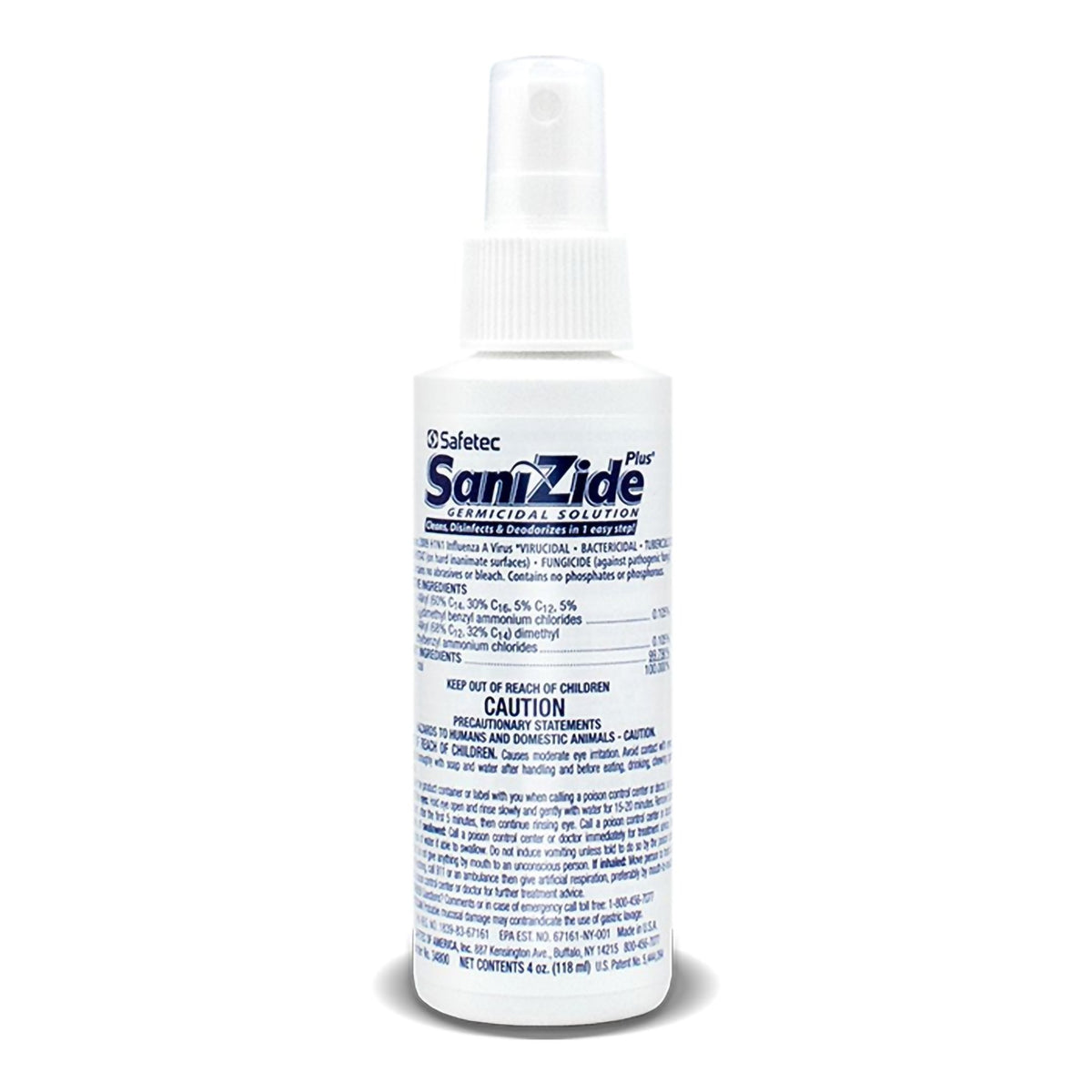 SaniZide Plus Surface Disinfectant Cleaner, 4-ounce bottle-SaniZide Plus Surface Disinfectant Cleaner Broad Spectrum Pump Spray Liquid 4 oz. Bottle Ammonia Scent NonSterile