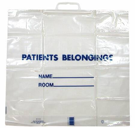 Donovan Industries Patient Belongings Bag-Patient Belongings Bag 18-1/2 X 20 Inch Polyethylene Snap Closure Clear