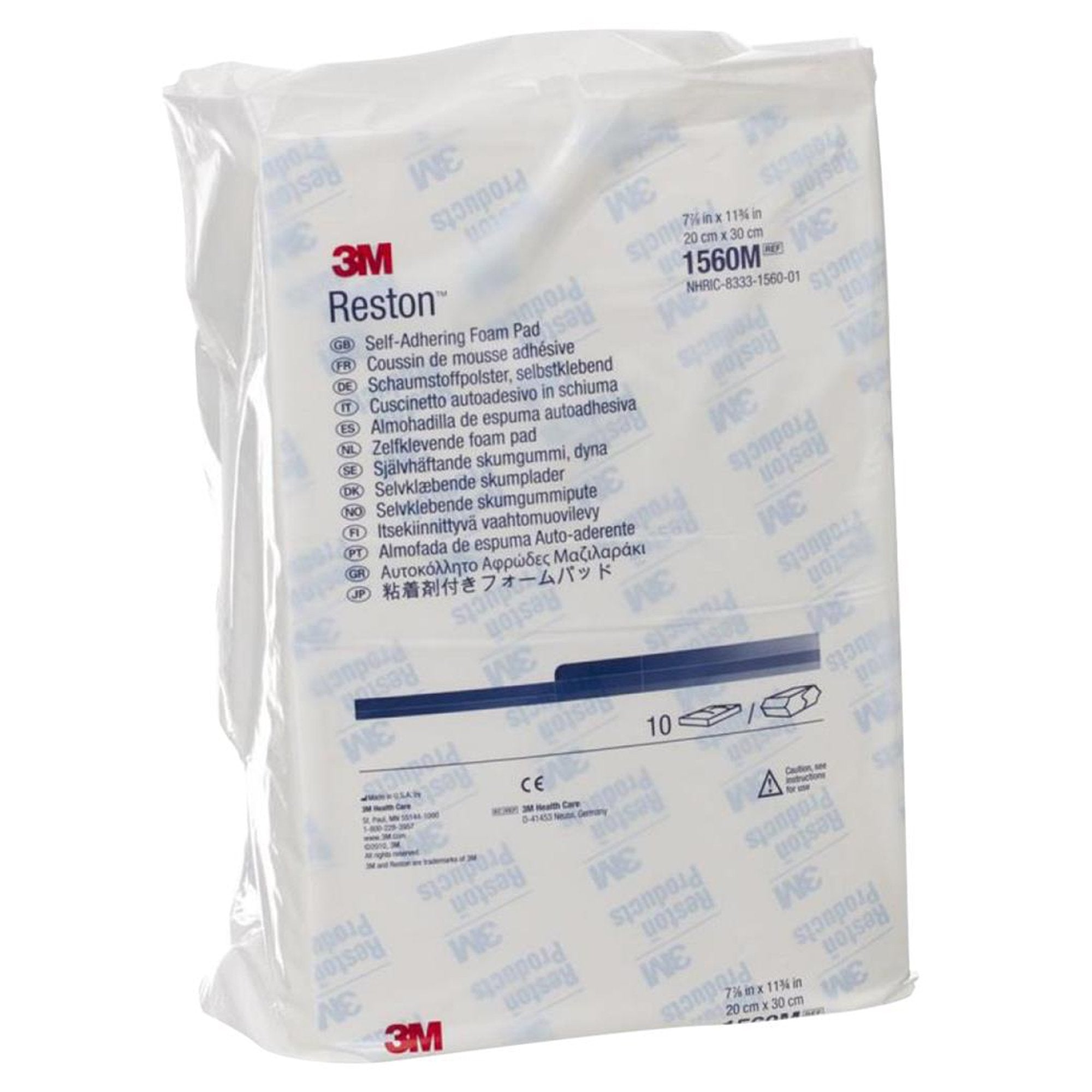 3M Reston Self-Adhering Pad, 7-7/8 x 11 Inch-Orthopedic Padding Adhesive 3M Reston 7.875 X 11.75 Inch Foam NonSterile