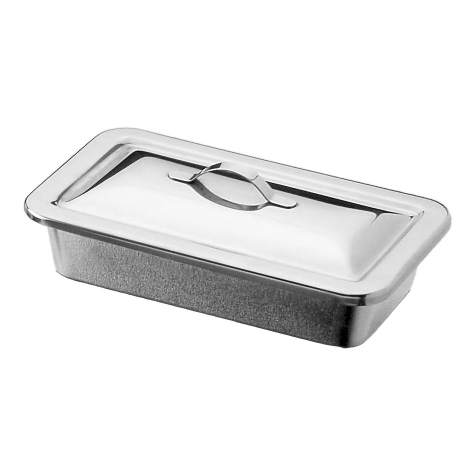 McKesson Instrument Tray, Strap Handle, 8 Inches-Instrument Tray McKesson Strap Handle Stainless Steel 8-1/2 X 3 X 1- 1/2 Inch