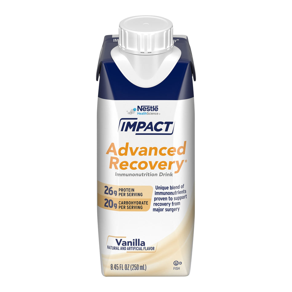 Impact Advanced Recovery Vanilla Immunonutrition Drink, 8.45-ounce carton-Oral Supplement Impact Advanced Recovery Vanilla Flavor Liquid 8.45 oz. Reclosable Carton