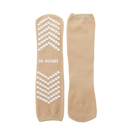 McKesson Single Tread Slipper Socks, X-Large, Tan-Slipper Socks McKesson Unisex Adult X-Large Single Tread Single Patient Use Tan