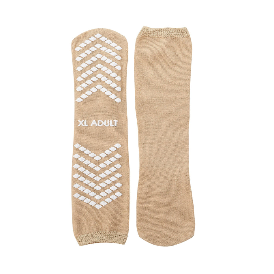 McKesson Single Tread Slipper Socks, X-Large, Tan-Slipper Socks McKesson Unisex Adult X-Large Single Tread Single Patient Use Tan