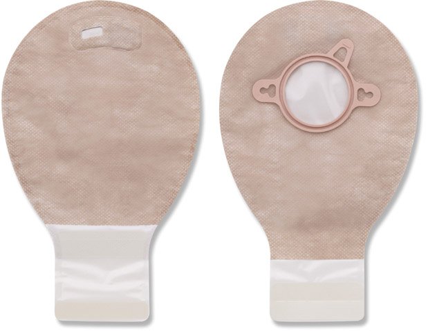 New Image Two-Piece Drainable Transparent Filtered Ostomy Pouch, 7 Inch Length, 2 Inch Flange-Ostomy Pouch New Image Two-Piece System 7 Inch Length Drainable