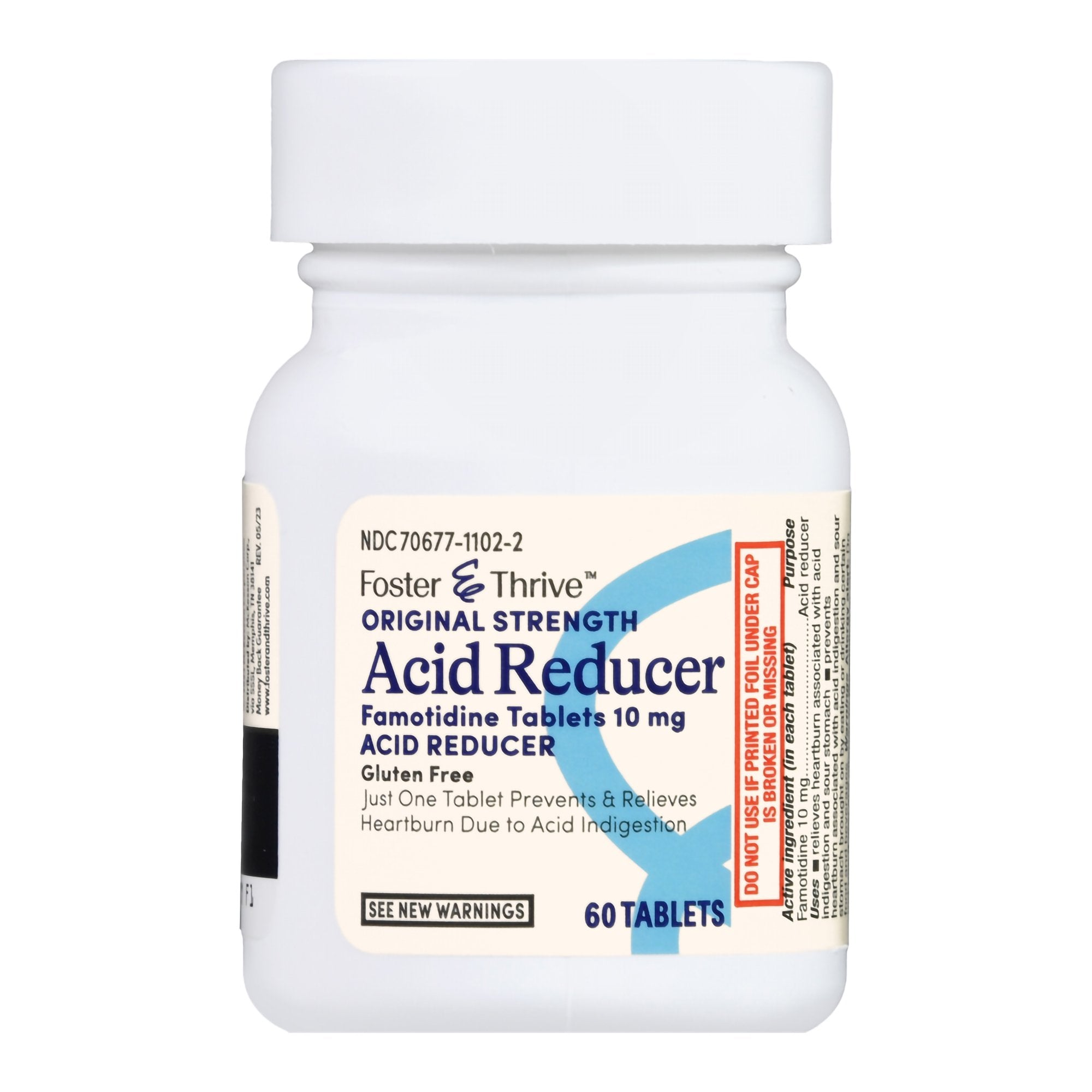 Foster & Thrive Original Strength Acid Reducer Famotidine Tablets 10 mg-Antacid Foster & Thrive 10 mg Strength Tablet 60 per Box