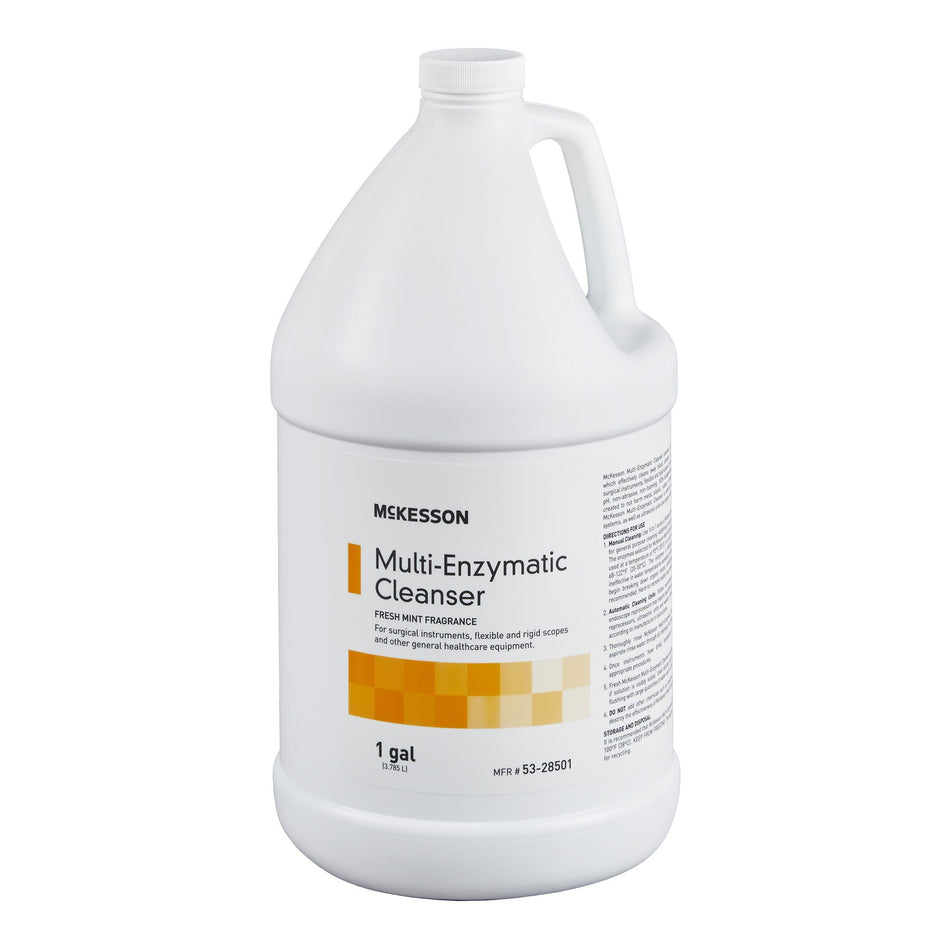 McKesson Multi-Enzymatic Instrument Detergent, 1 gal Jug, Eucalyptus Spearmint-Multi-Enzymatic Instrument Detergent McKesson Liquid 1 gal. Jug Fresh Mint Scent