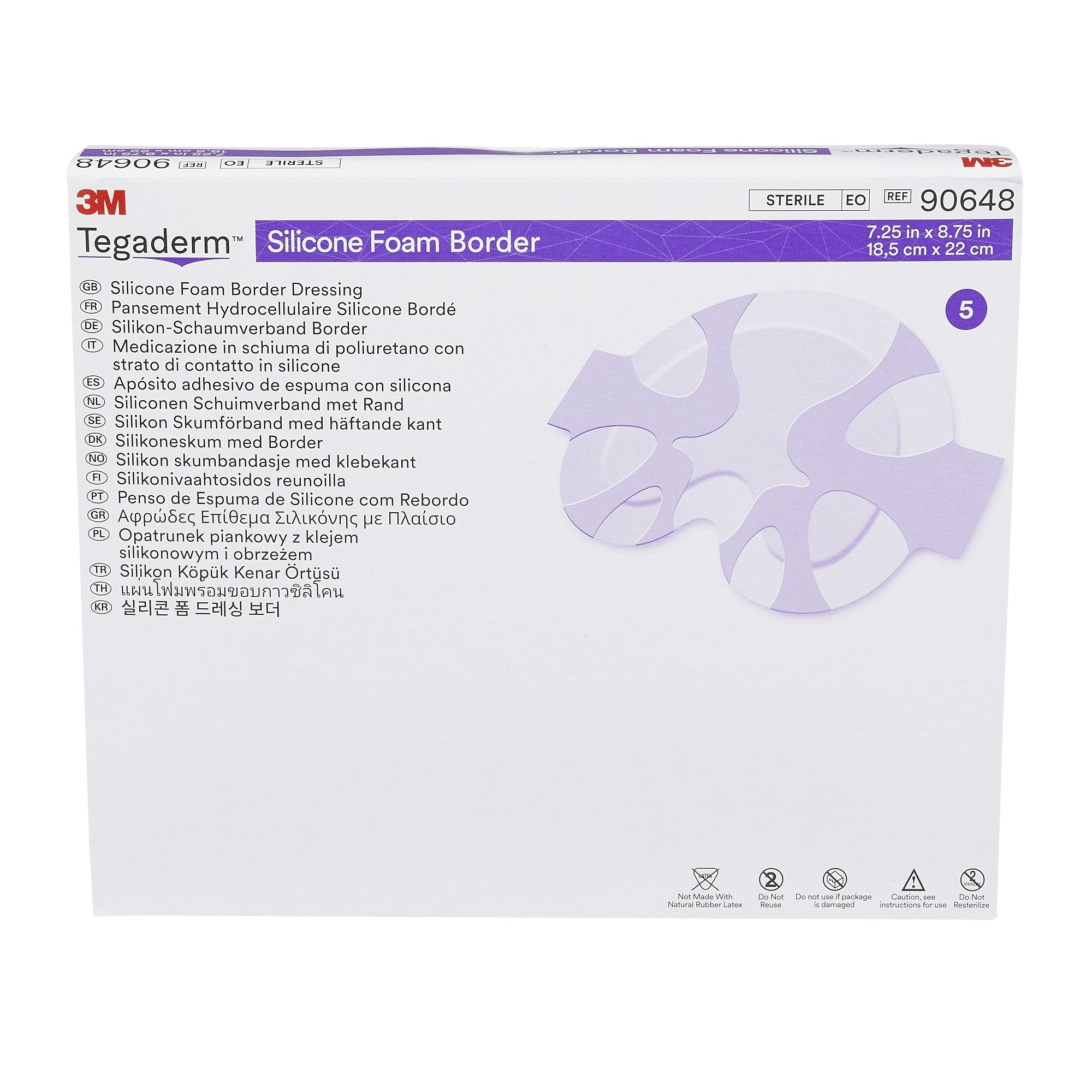 3M Tegaderm Silicone Foam Dressing, 7-1/4 x 8-3/4 Inch-Foam Dressing 3M Tegaderm 7-1/4 X 8-3/4 Inch With Border Film Backing Silicone Adhesive Large Sacral Sterile