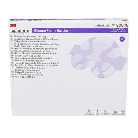 3M Tegaderm Silicone Foam Dressing, 7-1/4 x 8-3/4 Inch-Foam Dressing 3M Tegaderm 7-1/4 X 8-3/4 Inch With Border Film Backing Silicone Adhesive Large Sacral Sterile