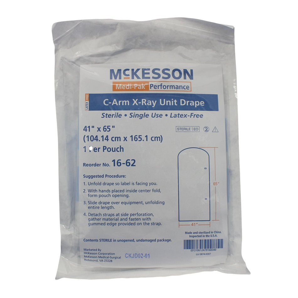 McKesson C-Arm X-Ray Unit Drape, 41 x 65 Inch-Mobile X-Ray Drape McKesson 41 X 65 Inch For X-Ray or C-Arm Image Intensifiers