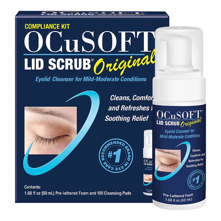 OCuSOFT Lid Scrub Eyelid Cleanser Kit-Eyelid Cleanser Kit OCuSOFT Lid Scrub Compliance Kit 100 per Box Topical Foam