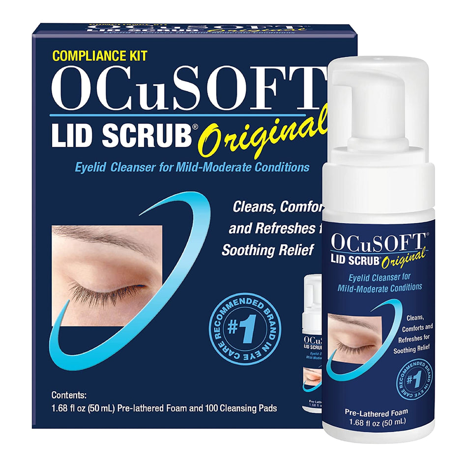 OCuSOFT Lid Scrub Eyelid Cleanser Kit-Eyelid Cleanser Kit OCuSOFT Lid Scrub Compliance Kit 100 per Box Topical Foam