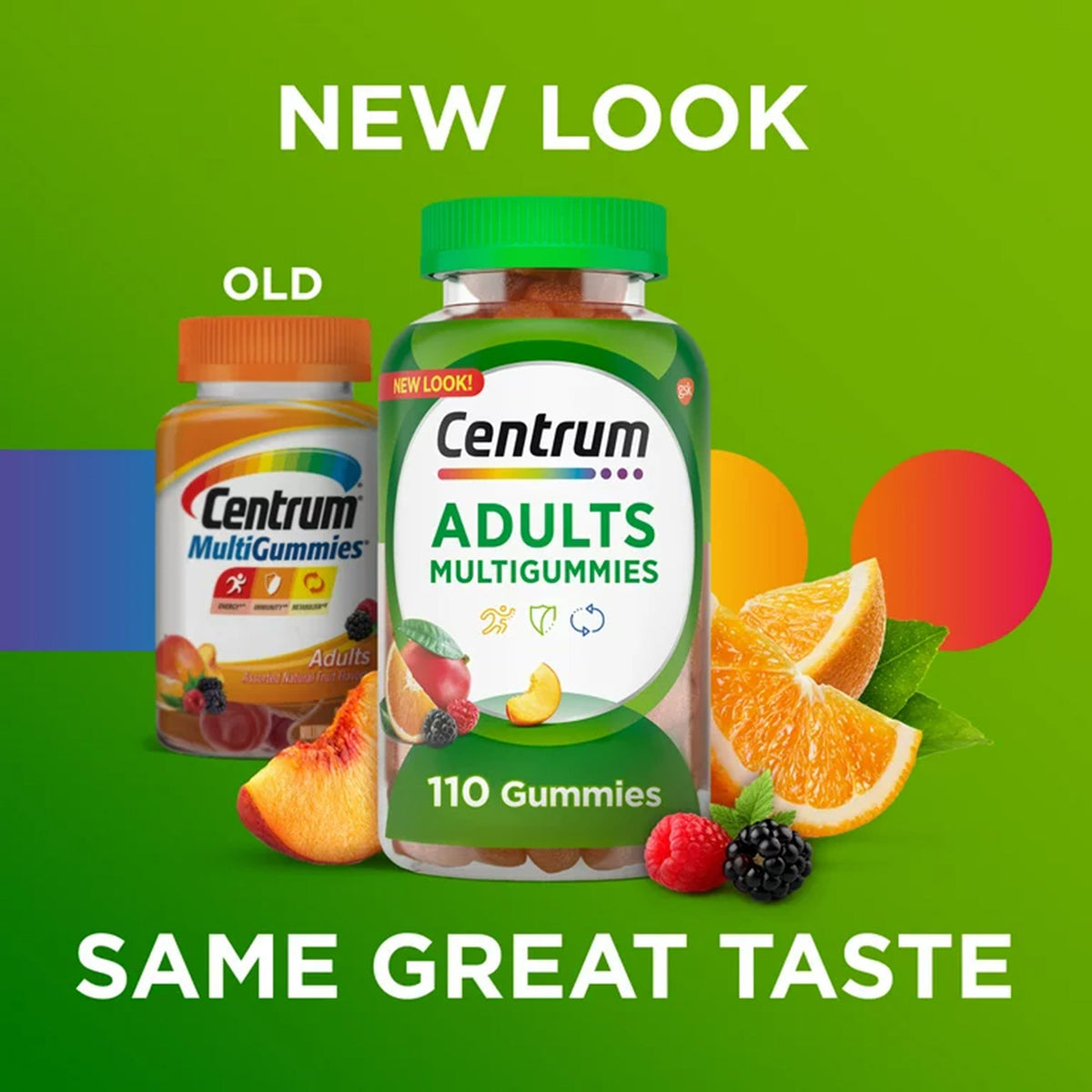 Centrum MultiGummies Adults Assorted Natural Fruit Flavors-Multivitamin Supplement Centrum Gummy 110 per Bottle Fruit Flavor