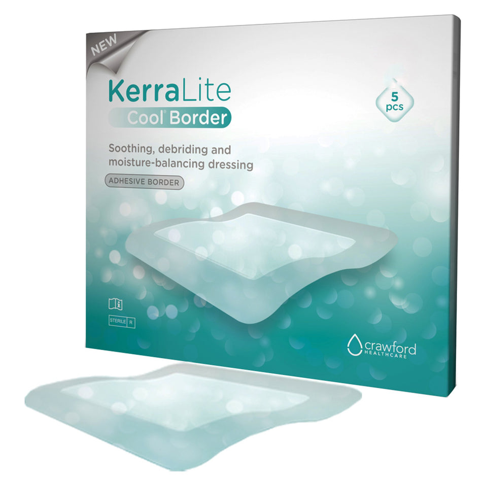 KerraLite Cool� Hydrogel Dressing, 4 x 4 Inch-Hydrogel Wound Dressing KerraLite Cool� Border Sheet 4 X 4 Inch Sterile