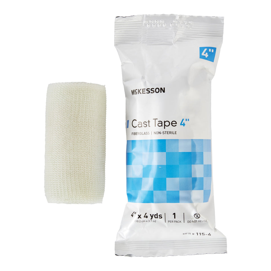 McKesson White Cast Tape, 4 Inch x 4 Yard-Cast Tape McKesson 4 Inch X 12 Foot Fiberglass White