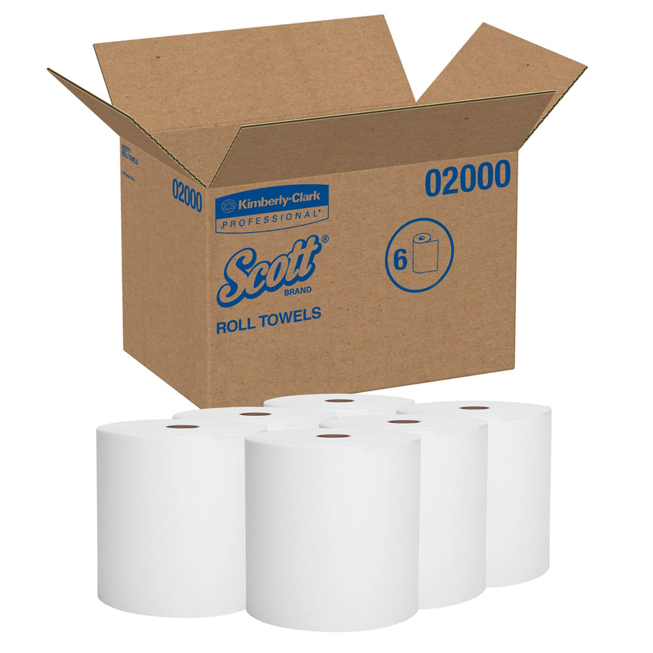 Scott Paper Towels, Hardwound, Continuous Roll, 8" x 950'-Paper Towel Scott Hardwound Roll 8 Inch X 950 Foot