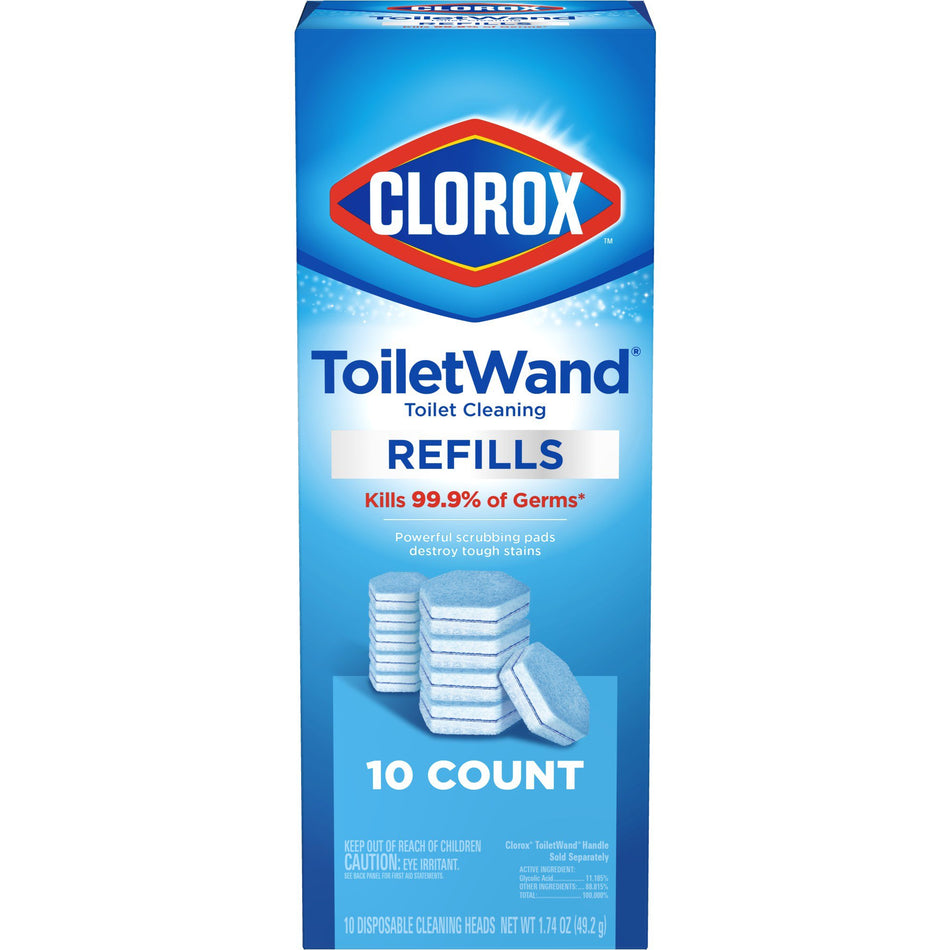 Clorox ToiletWand Toilet Cleaning Refill Pads-"Toilet Bowl Cleaner Disinfecting Refill Pads Clorox Blue / White, 3 Inch, Sponge Head"
