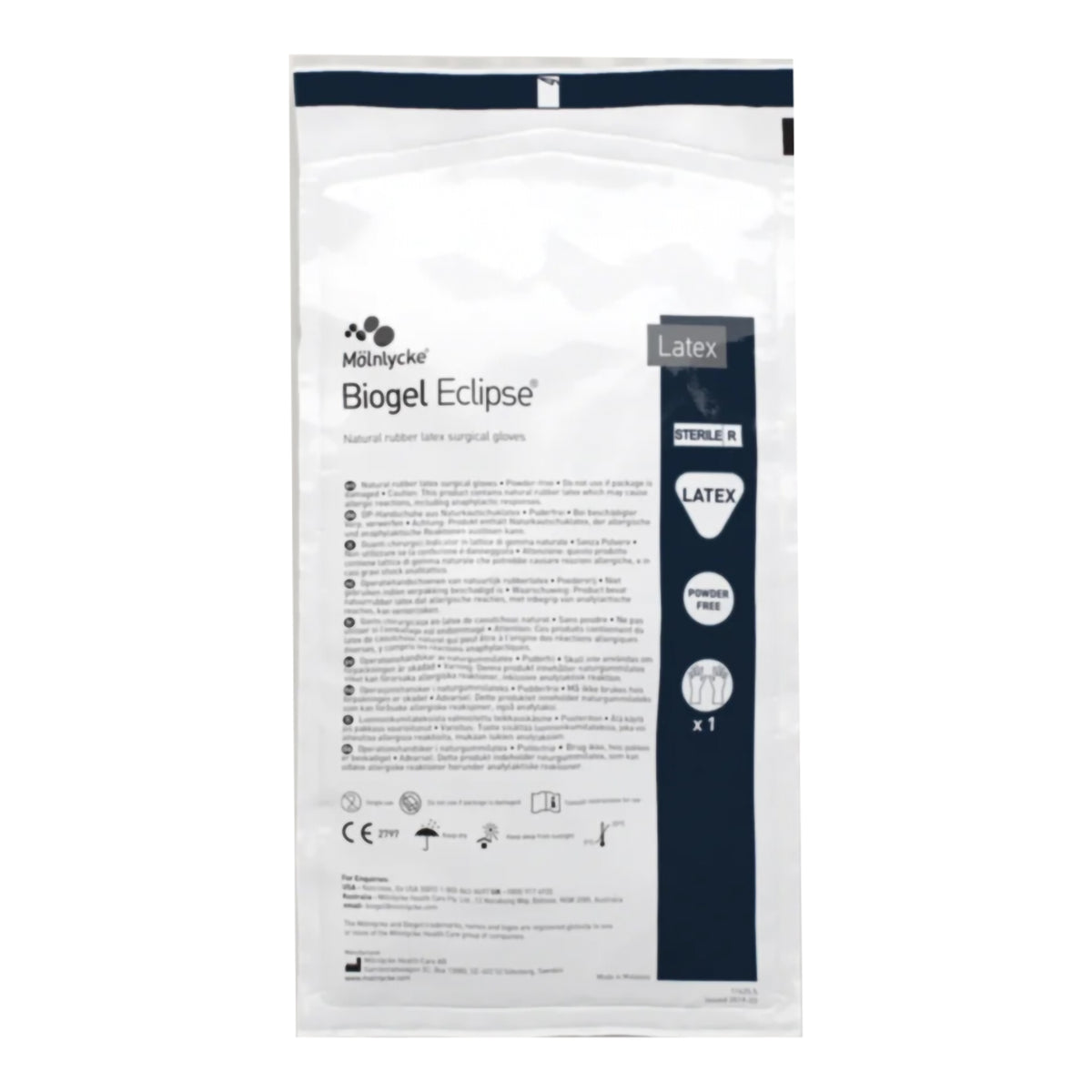 Biogel Eclipse Latex Surgical Glove, Size 7.5, Straw Color-Surgical Glove Biogel Eclipse Size 7.5 Sterile Latex Standard Cuff Length Micro-Textured Straw Not Chemo Approved