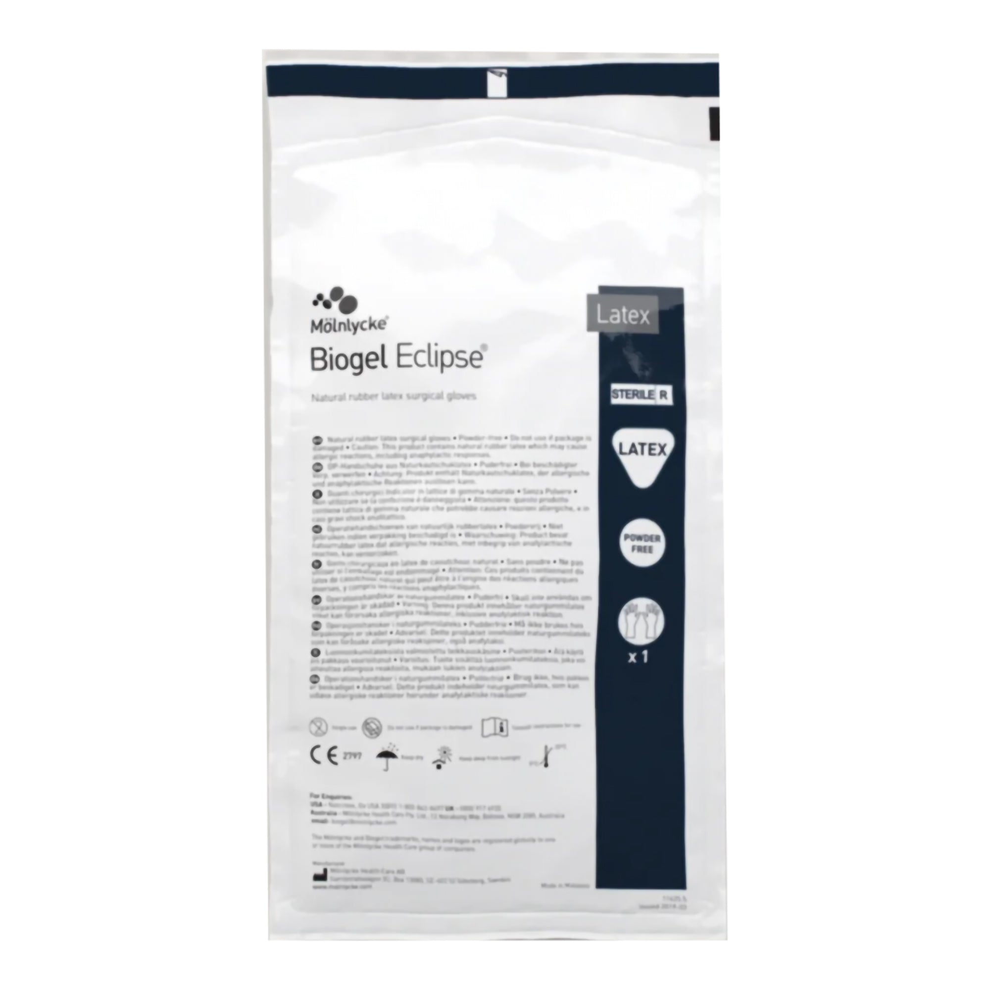 Biogel Eclipse Latex Surgical Glove, Size 7.5, Straw Color-Surgical Glove Biogel Eclipse Size 7.5 Sterile Latex Standard Cuff Length Micro-Textured Straw Not Chemo Approved