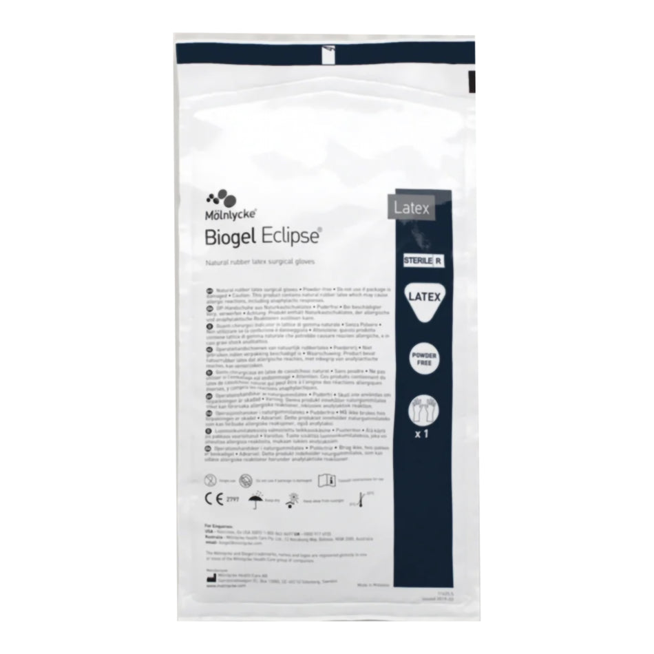 Biogel Eclipse Latex Surgical Glove, Size 7.5, Straw Color-Surgical Glove Biogel Eclipse Size 7.5 Sterile Latex Standard Cuff Length Micro-Textured Straw Not Chemo Approved