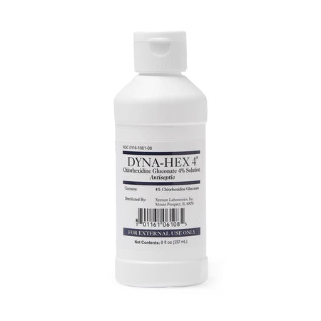 Dyna-Hex 4 Antiseptic Skin Cleanser, 8 oz.-Surgical Scrub Solution Dyna-Hex 4 8 oz. Bottle 4% Strength CHG (Chlorhexidine Gluconate) NonSterile