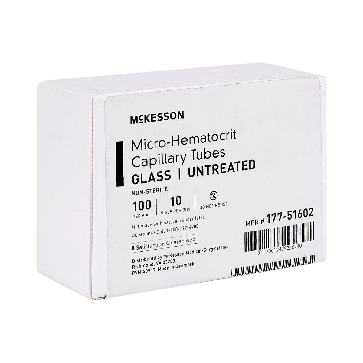 McKesson Capillary Blood Collection Tube, 75 L, 1.1 x 75 mm-McKesson Capillary Blood Collection Tube Plain 75 L Without Closure Glass Tube