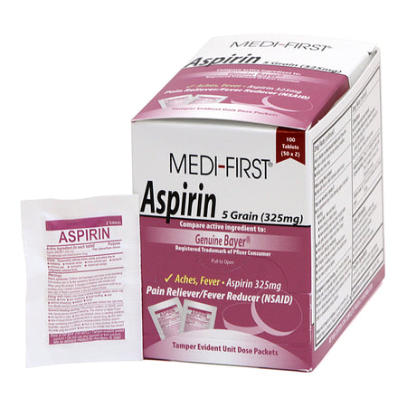 Medi-First Aspirin-Pain Relief Medi-First 325 mg Strength Aspirin Unit Dose Tablet 100 per Box