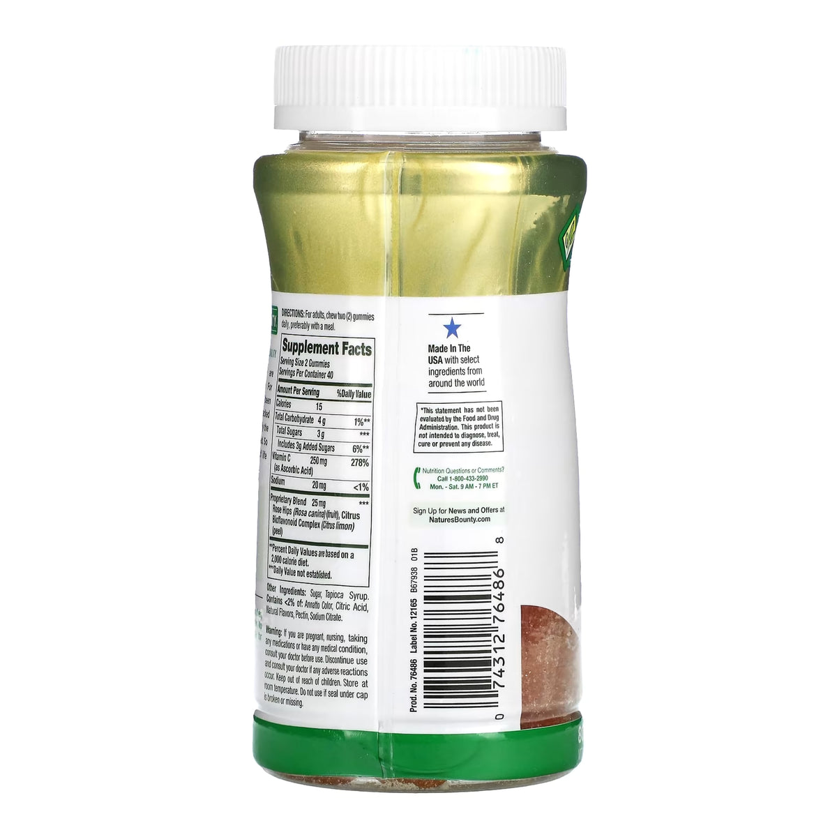 Nature's Bounty Vitamin C Gummies-Vitamin C Supplement Nature's Bounty 250 mg Strength Gummy 80 per Bottle