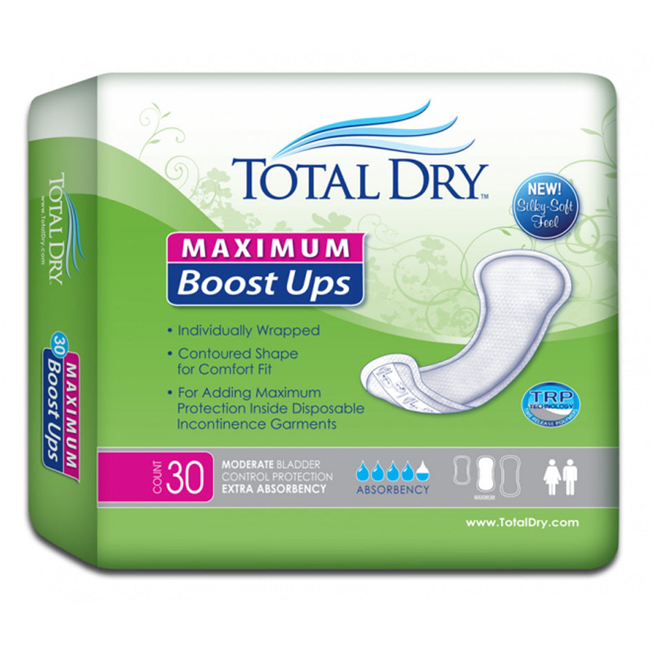 TotalDry Maximum Absorbency Incontinence Booster Pad, 13.8-Inch Length-Booster Pad TotalDry 13.8 Inch Length Heavy Absorbency Polymer Core One Size Fits Most