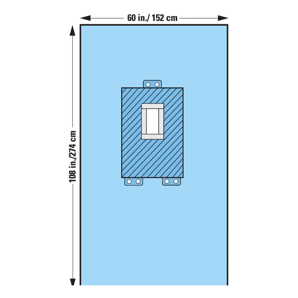 Halyard Sterile Pediatric Laparotomy Abdominal Drape, 60 W x 108 L Inch-Abdominal Drape Pediatric Laparotomy Drape 60 W X 108 L Inch Sterile
