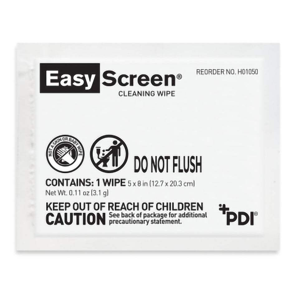 PDI� Easy Screen� Cleaning Wipe, Individual Packet-Easy Screen� Surface Cleaner Premoistened Alcohol Based Manual Pull Wipe 50 Count Individual Packet Alcohol Scent NonSterile