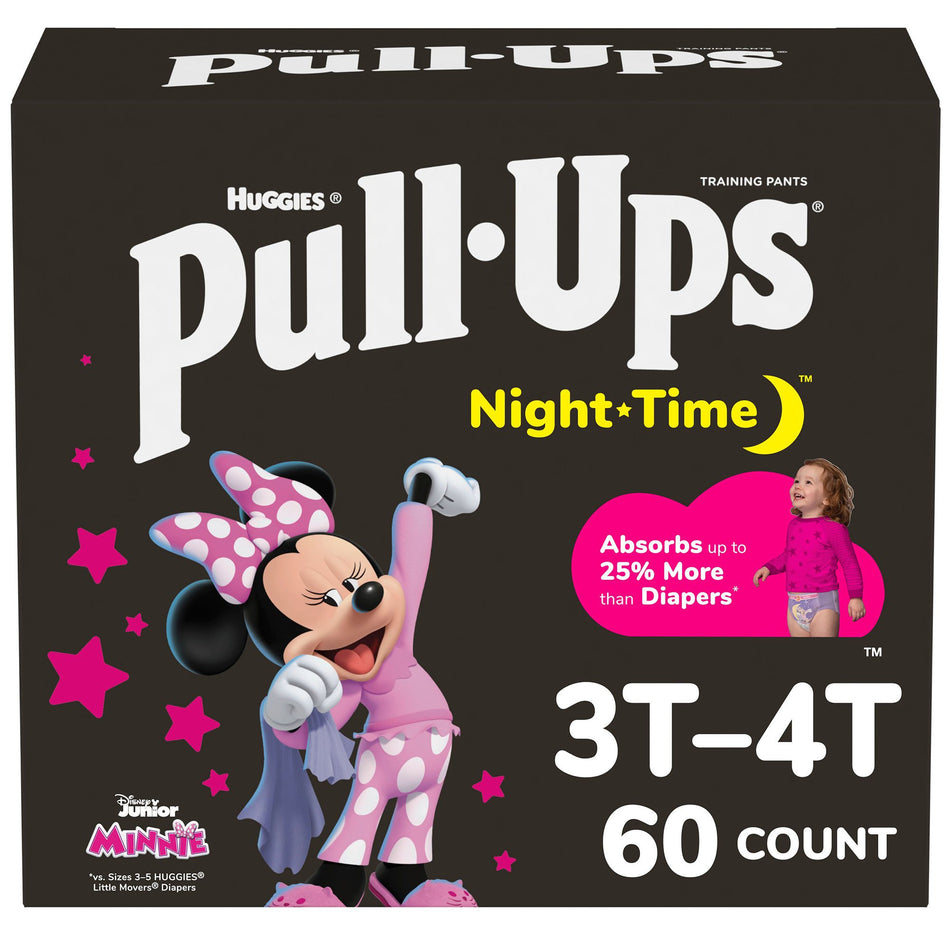 Huggies Pull-Ups Night-Time Training Pants, 3T to 4T-Female Toddler Training Pants Pull-Ups Night-Time Size 3T to 4T Disposable Heavy Absorbency