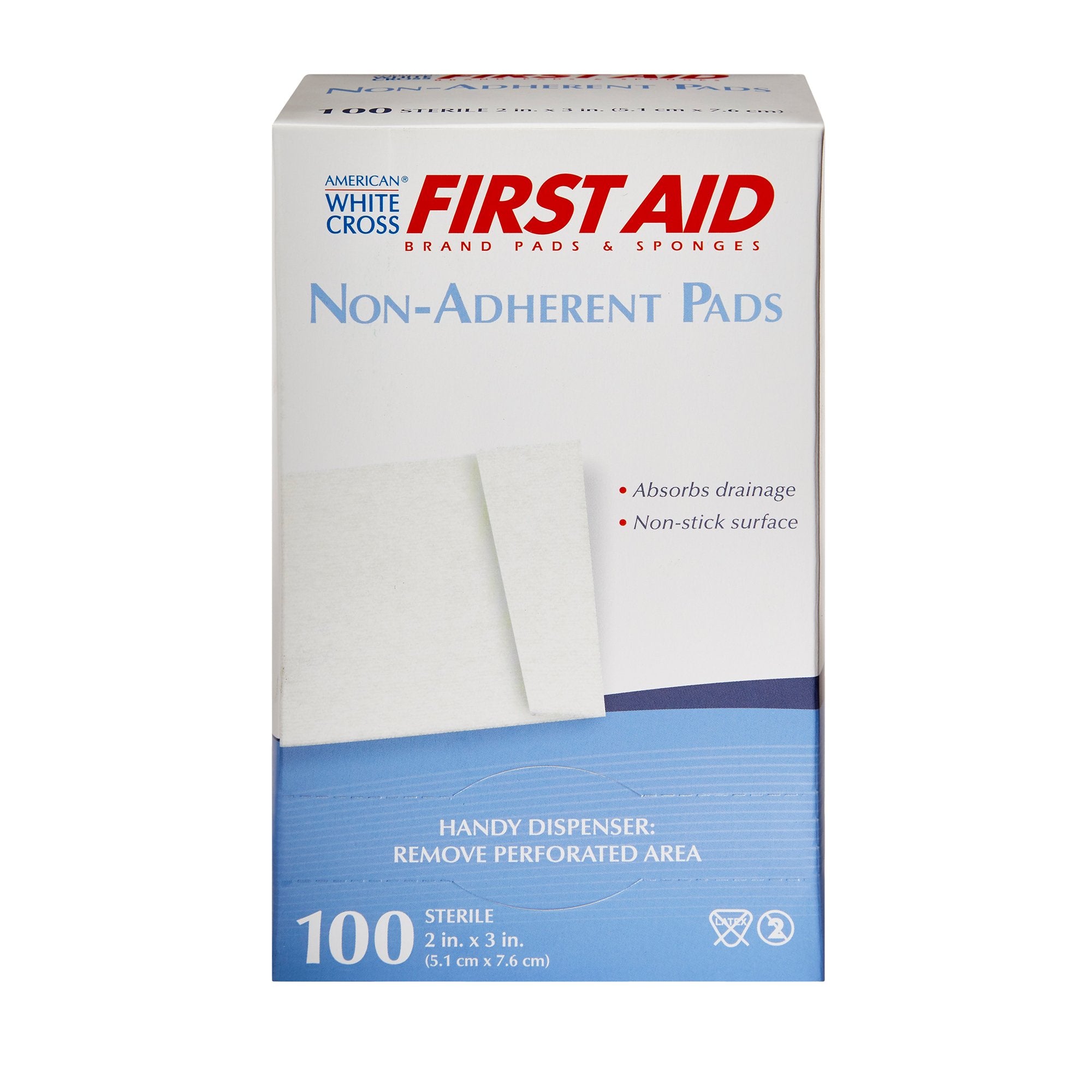 American White Cross Nonadherent Dressing, 2 x 3 Inch-Non-Adherent Dressing American White Cross 2 X 3 Inch Sterile 1 per Pack