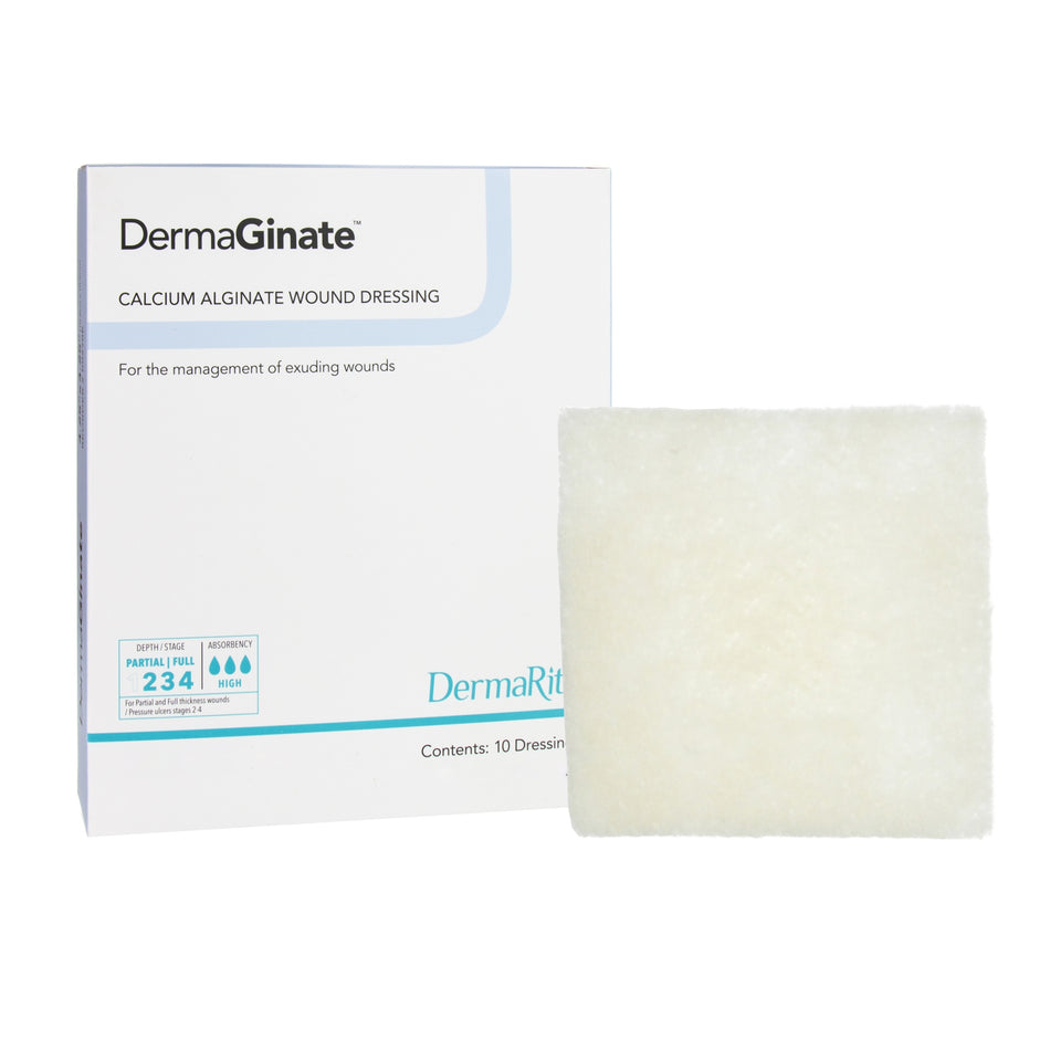 DermaGinate Alginate Dressing, 2 x 2 inch-Alginate Dressing DermaGinate 2 X 2 Inch Square