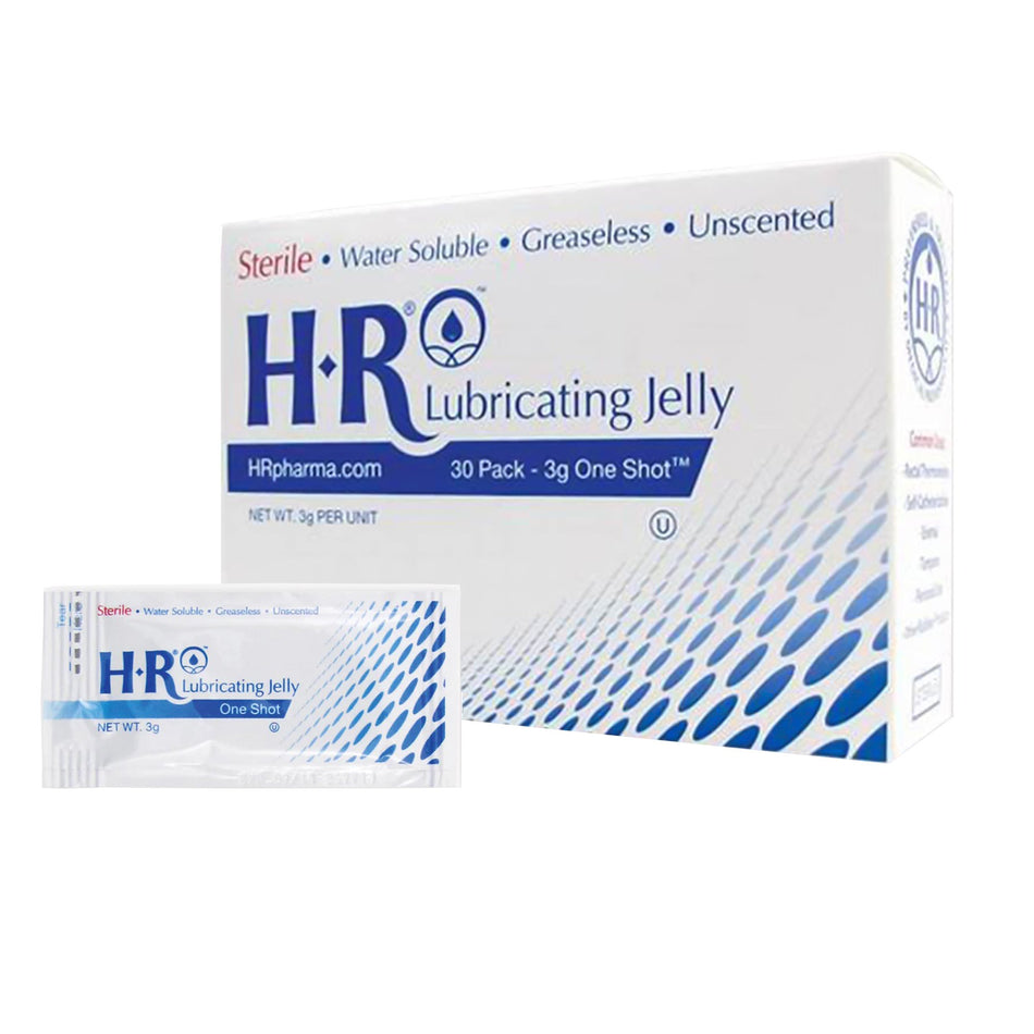 HR One Shot Lubricating Jelly-Lubricating Jelly HR One Shot 3 Gram Individual Packet Sterile