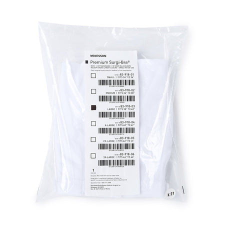 McKesson Post-Surgical Bra, 38-40 Inch-Post-Surgical Bra McKesson White 38 to 40 Inch
