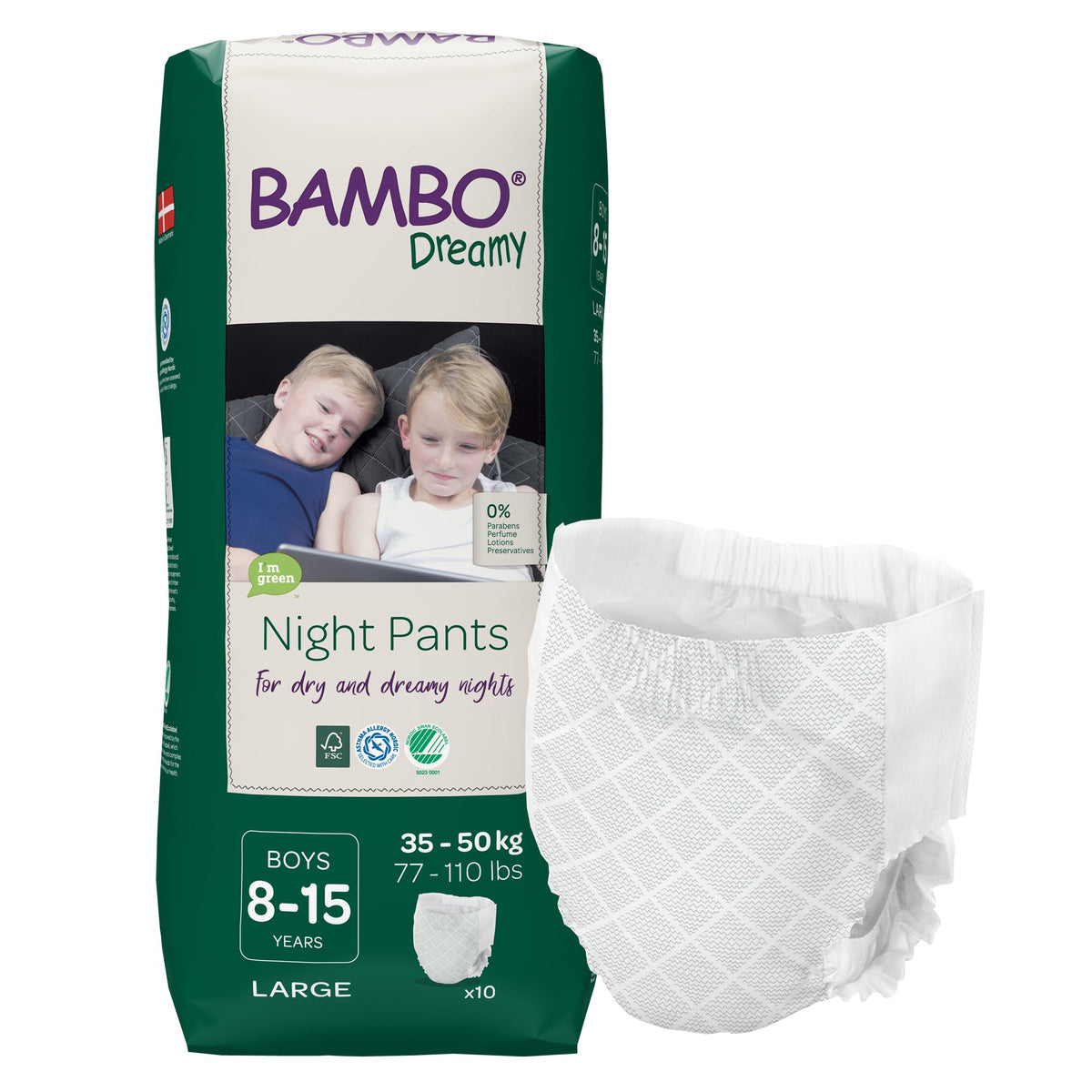 Bambo Dreamy Training Pants, For Boys 8 15 Years Old-Male Youth Training Pants Bambo Dreamy Night Pant Pull On with Tear Away Seams Size 8 to 15 Years Disposable Heavy Absorbency