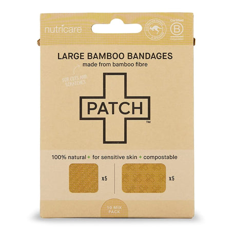 Patch Adhesive Strip, 2 x 3 Inch / 3 x 3 Inch-Adhesive Strip Patch 2 X 3 Inch / 3 X 3 Inch Bamboo Rectangle / Square Tan Sterile