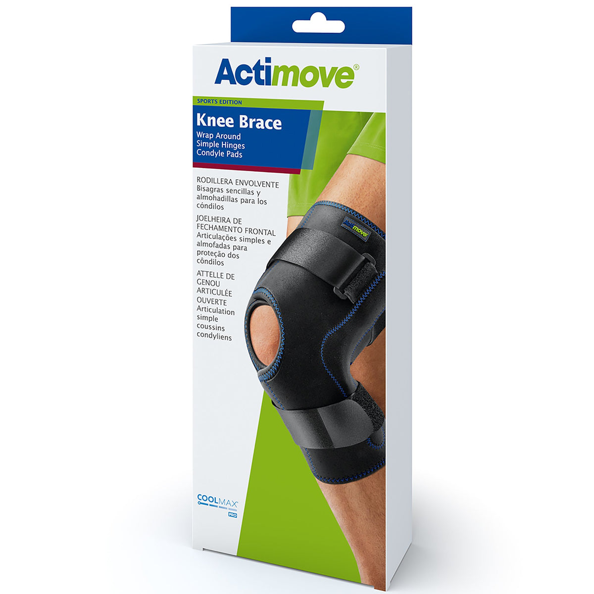 Actimove Sports Edition Hinged Knee Brace, 2X-Large-Knee Brace Actimove Sports Edition 2X-Large D-Ring / Hook and Loop Strap Closure 22 to 24 Inch Thigh Circumference Left or Right Knee