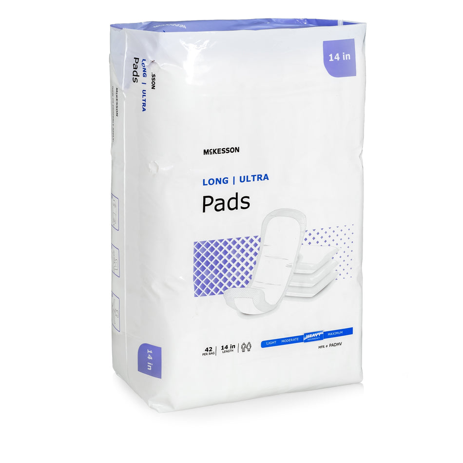 McKesson Ultra Heavy Absorbency Bladder Control Pad, 14 Inch Length-Bladder Control Pad McKesson Ultra 14 Inch Length Heavy Absorbency Polymer Core One Size Fits Most