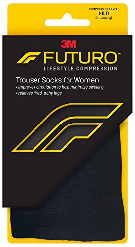 3M Futuro Energizing Trouser Socks for Women, Black, Large-Compression Socks 3M Futuro Knee High Large Black Closed Toe