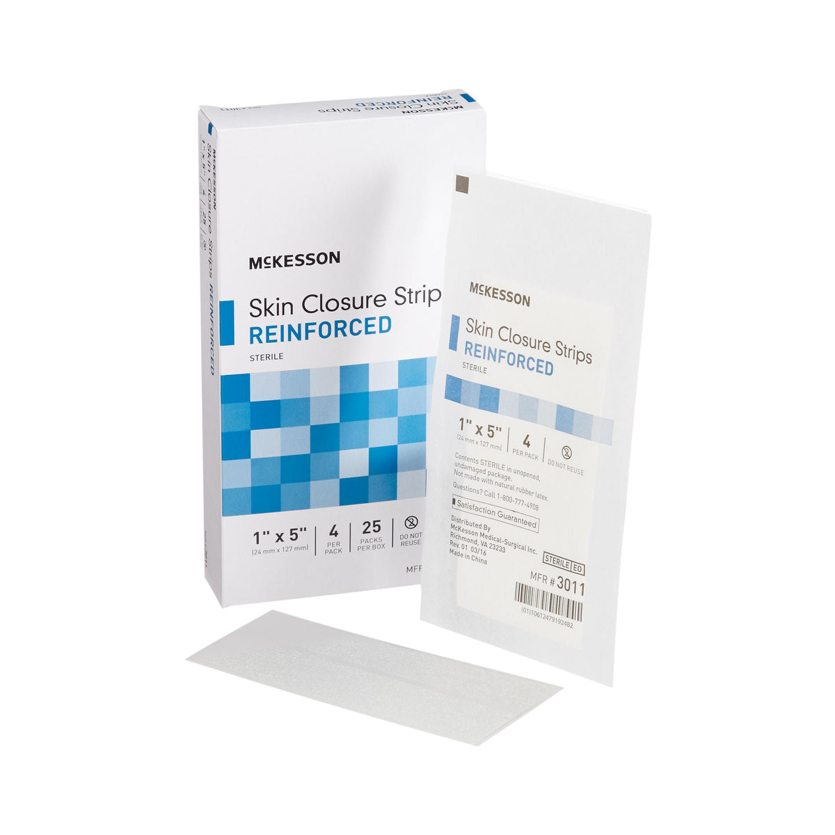 McKesson Skin Closure Reinforced Strip, 1 X 5 Inch - Wound Closure>Skin Closure Strips - McKesson Brand