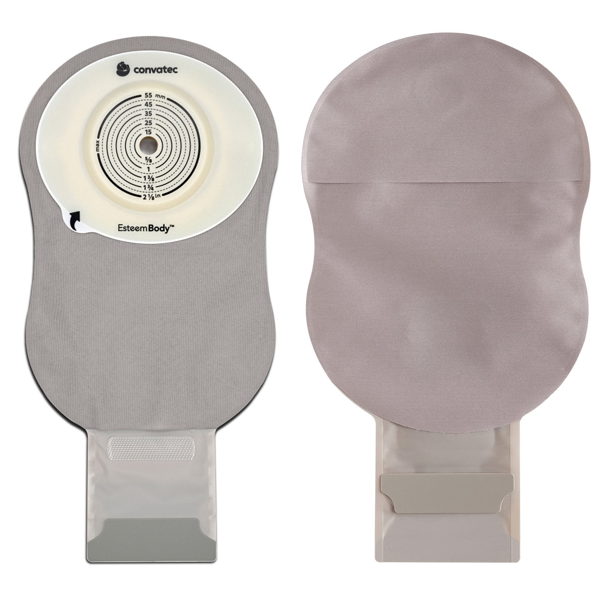 Ostomy Pouch Esteem Body™ One-Piece System 11 Inch Length Deep Convex, Pre-Cut 10 to 55 mm Stoma Drainable - Ostomy>Ostomy...