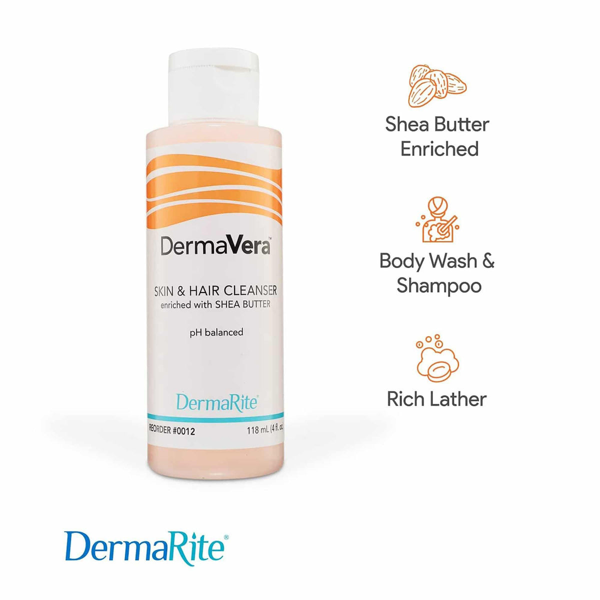 DermaVera Shampoo and Body Wash 4 oz. Squeeze Bottle-Shampoo and Body Wash DermaVera 4 oz. Flip Top Bottle Scented