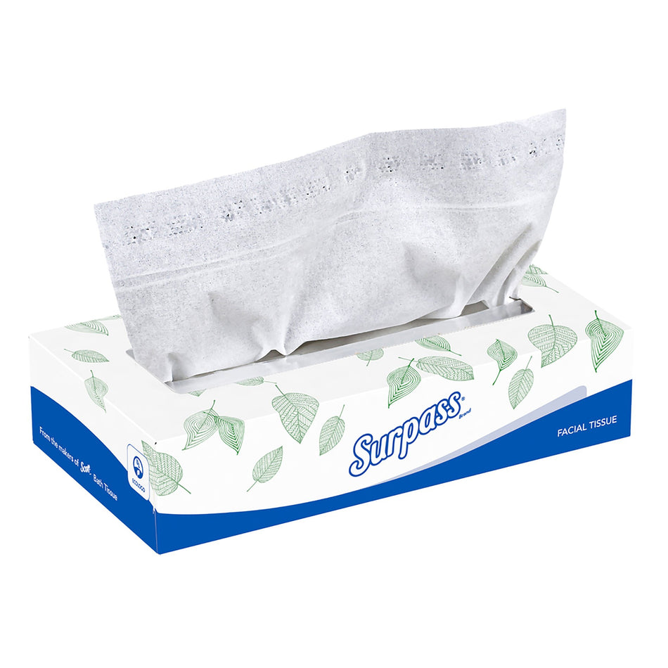 Surpass Facial Tissue, 100 per Box-Surpass* Facial Tissue White 8 X 8-2/5 Inch 100 Count