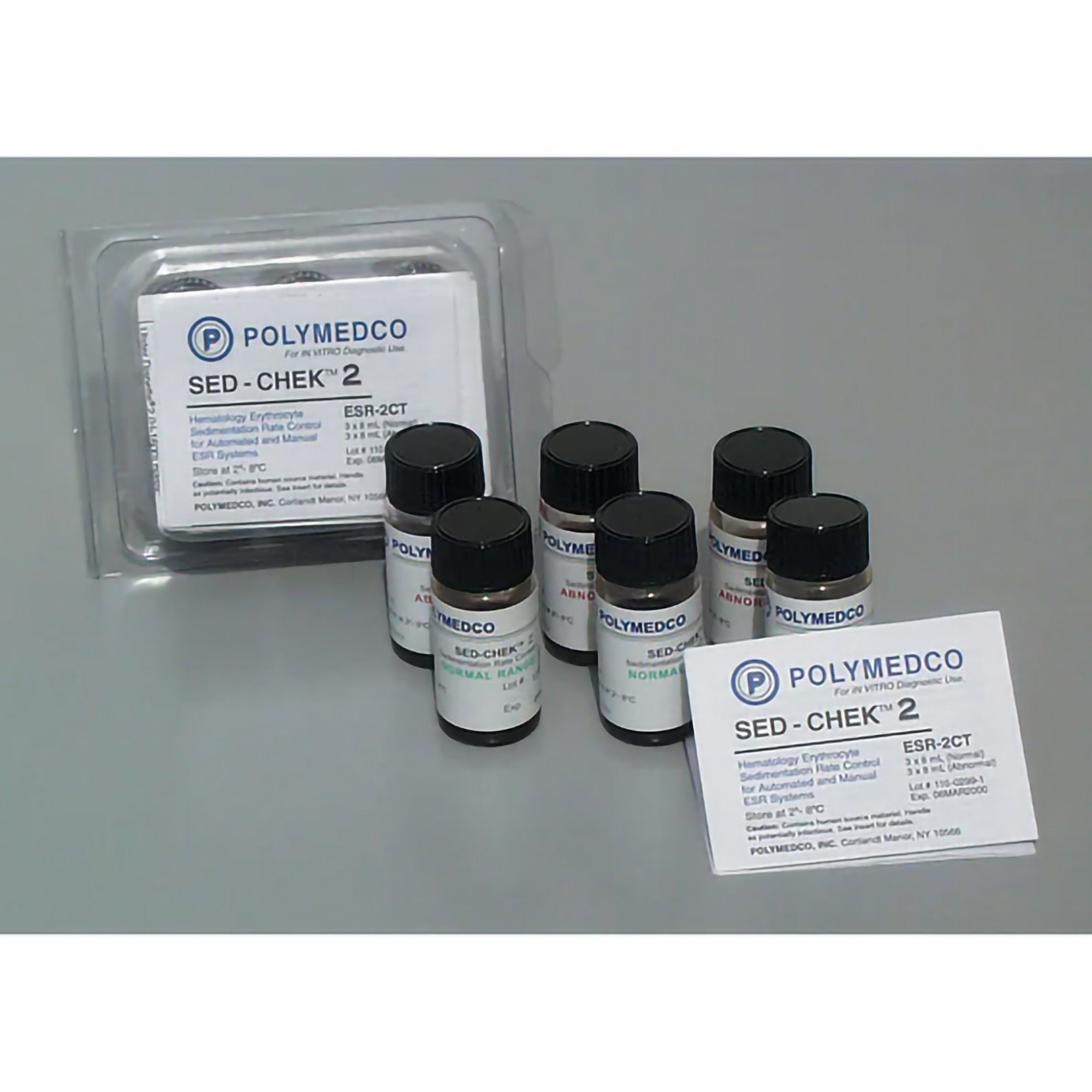 Sed-Chek 2 Control Set for use with Sedimat and Manual procedures, Two Levels-Hematology Control Set Sed-Chek 2 2 Levels 6 X 8 mL