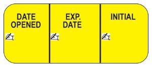 Indeed Pre-Printed / Write On Label, 1.5 x 0.6 Inch-Pre-Printed / Write On Label Indeed Auxiliary Label Yellow Paper Date Opened Exp. Date Initial Black Quality Control Label 5/8 X 1-1/2 Inch