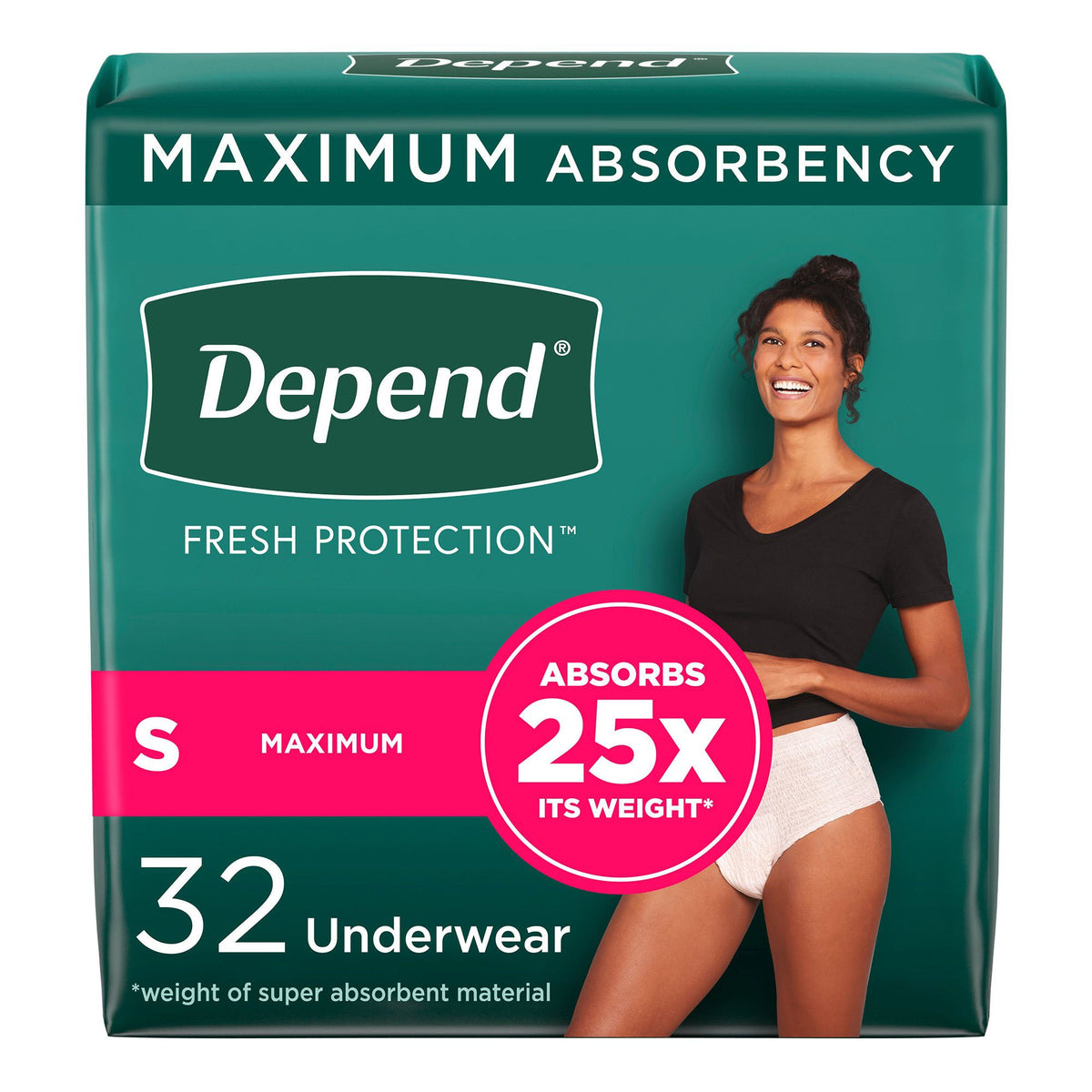 Depend® Fresh Protection™ Womens Maximum Absorbency Underwear, Small - Incontinence>Adult Briefs and Protective Undergarme...