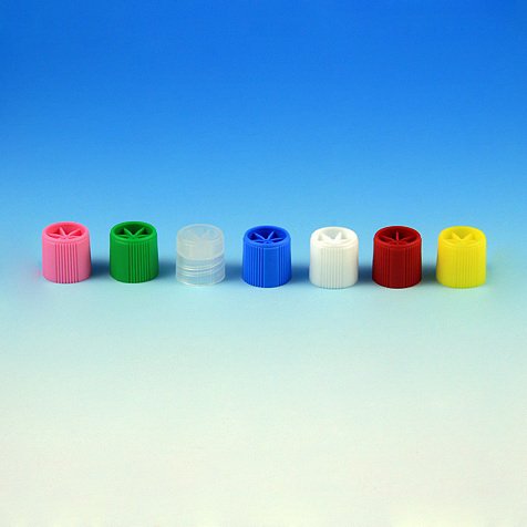 CAP, SCREW F/SAMPLE TU W/EXTERNAL THREADS YLW (1000/BG)